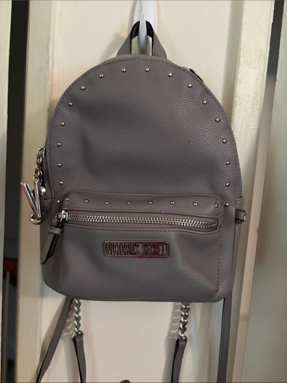Victoria's Secret Gray Mini Studded Backpack